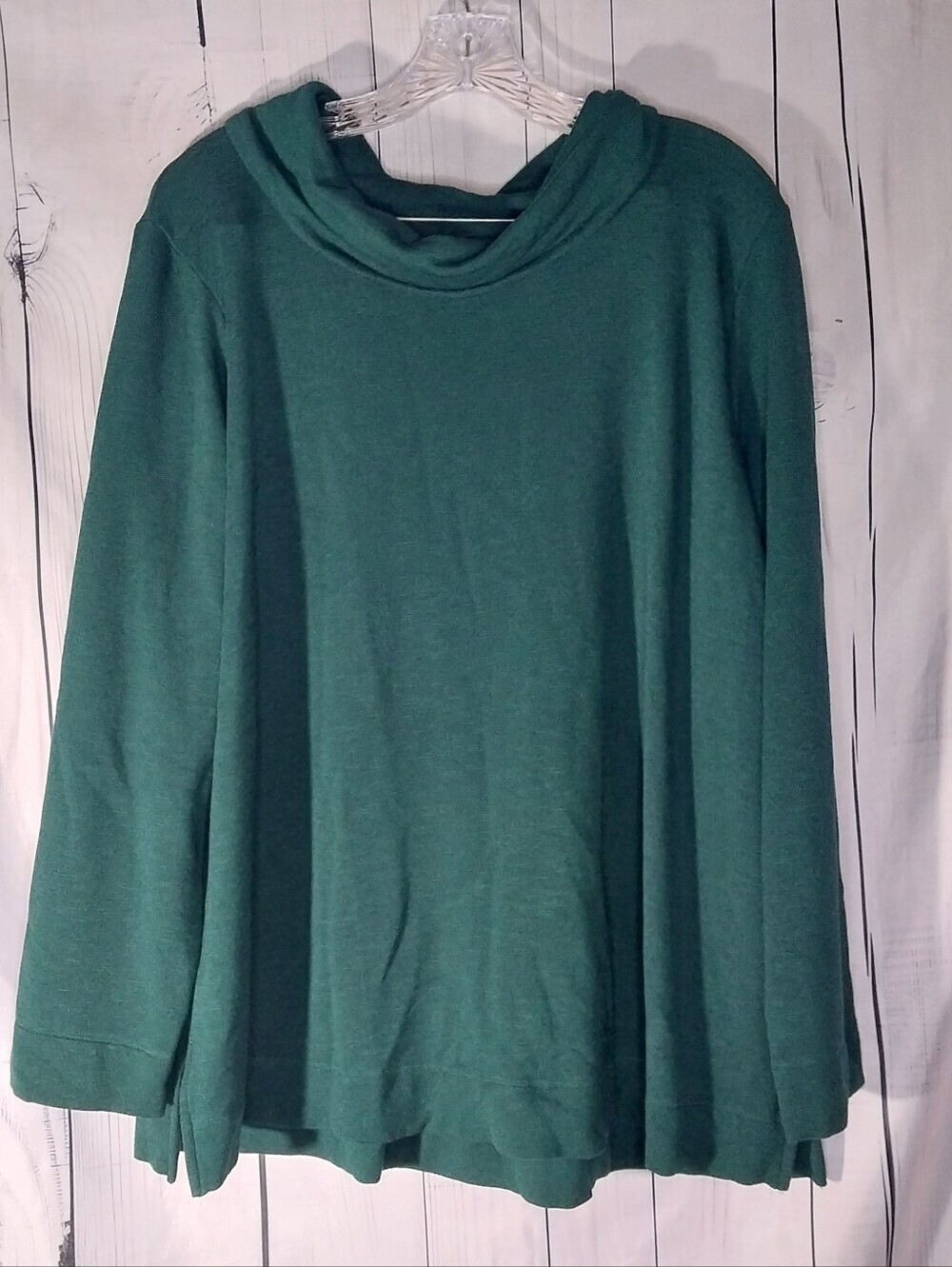 J.Jill Teal Green Casual Cowl Neck Cozy Preppy Relaxed Fit Pullover Top